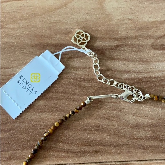 Kendra Scott Elisa Gold Beaded NecklaceTiger's Eye - Picture 5 of 8